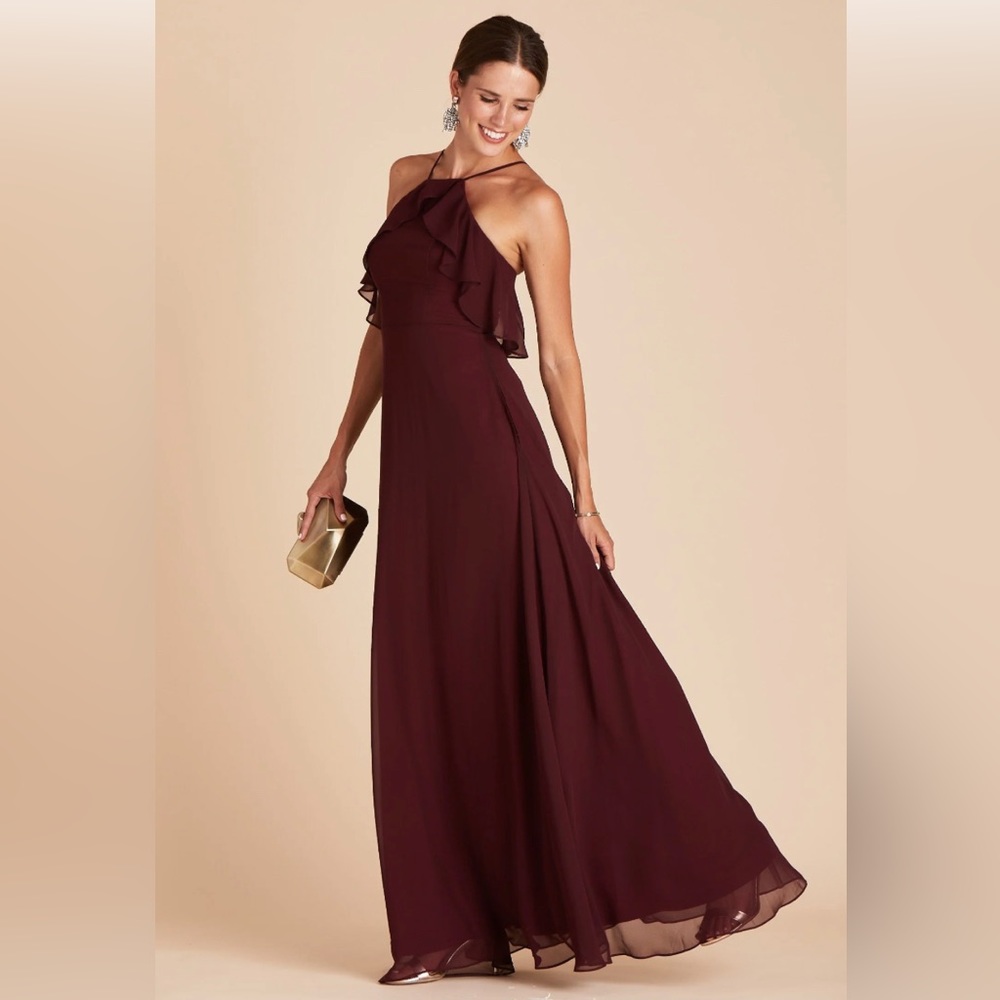 Cabernet halter bridesmaid dress